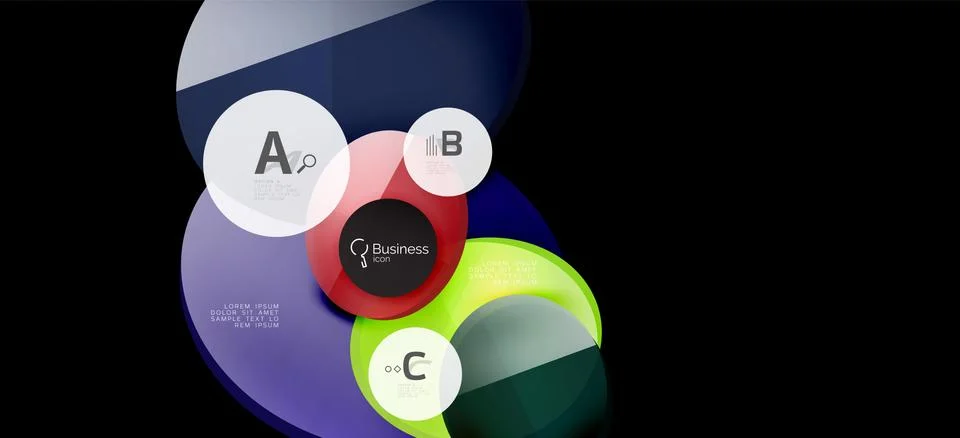 Info graphics circles background. Success icon symbol. Vector info graphic Ilustración de archivo