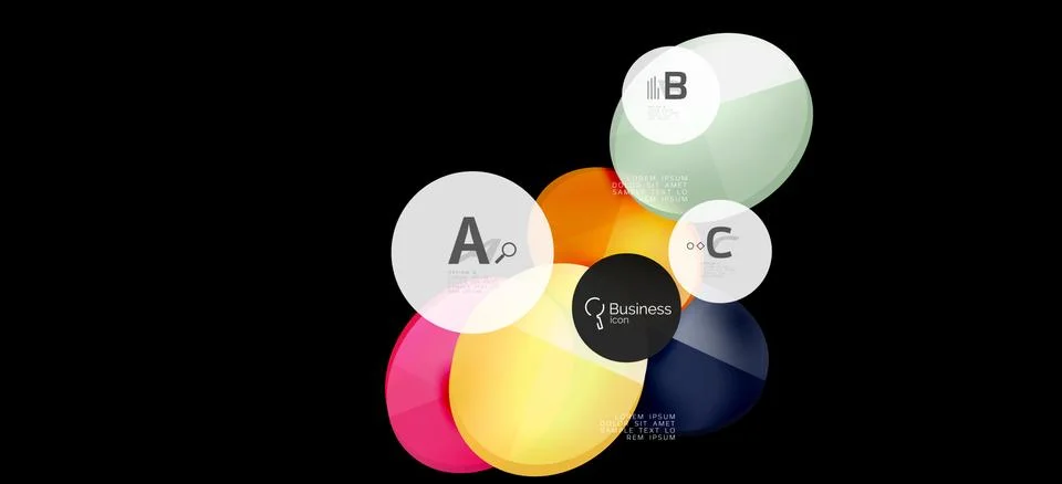Info graphics circles background. Success icon symbol. Vector info graphic Ilustración de archivo