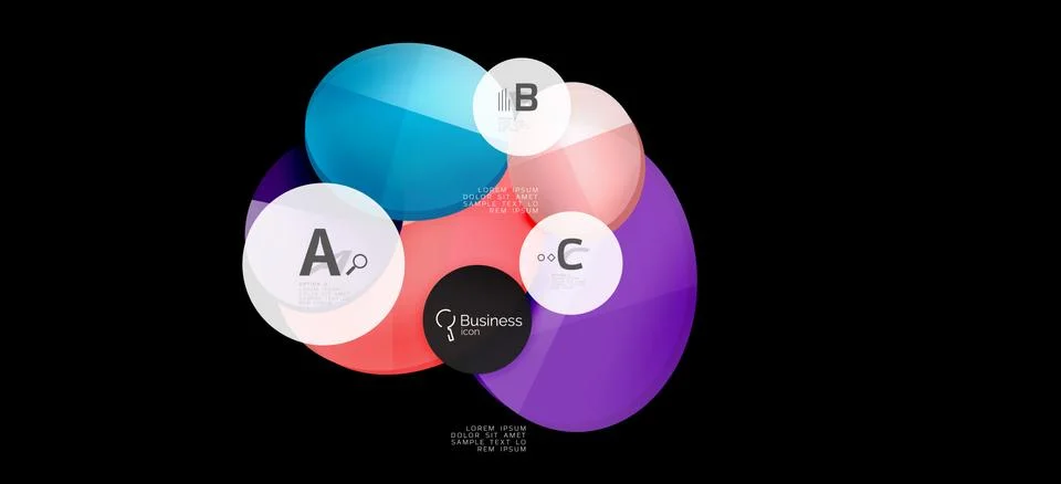 Info graphics circles background. Success icon symbol. Vector info graphic Ilustración de archivo