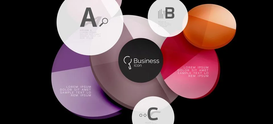 Info graphics circles background. Success icon symbol. Vector info graphic Stock Illustration