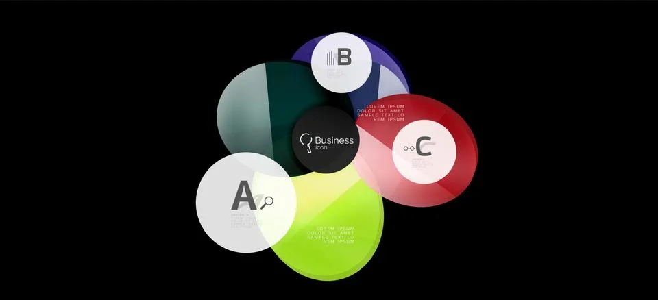 Info graphics circles background. Success icon symbol. Vector info graphic Ilustración de archivo
