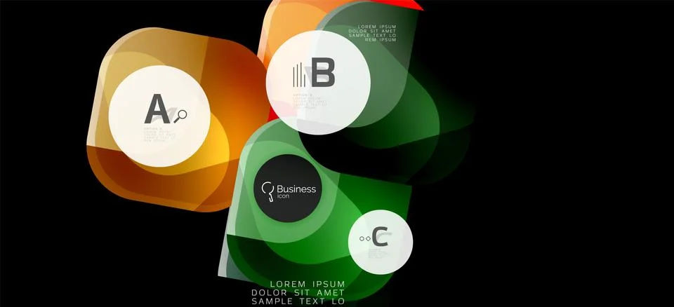 Info graphics circles background. Success icon symbol. Vector info graphic Illustrazione stock