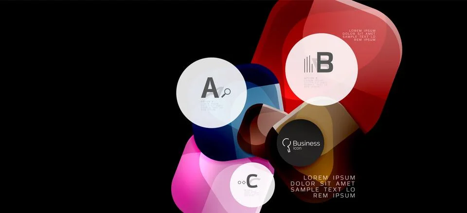 Info graphics circles background. Success icon symbol. Vector info graphic Illustrazione stock
