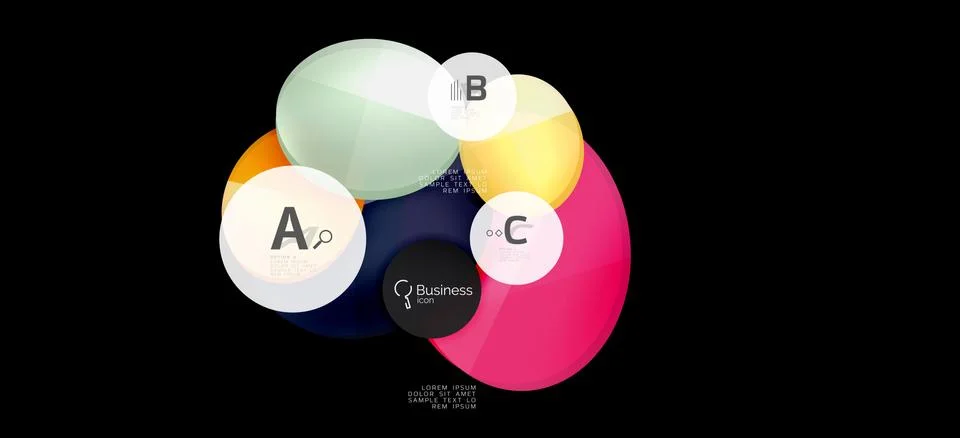 Info graphics circles background. Success icon symbol. Vector info graphic Illustrazione stock