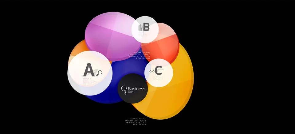 Info graphics circles background. Success icon symbol. Vector info graphic Ilustración de archivo