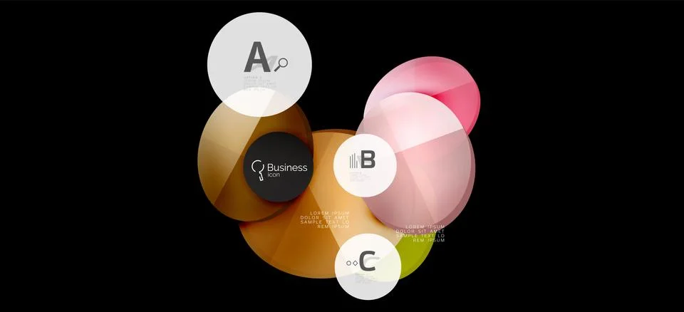 Info graphics circles background. Success icon symbol. Vector info graphic Illustrazione stock