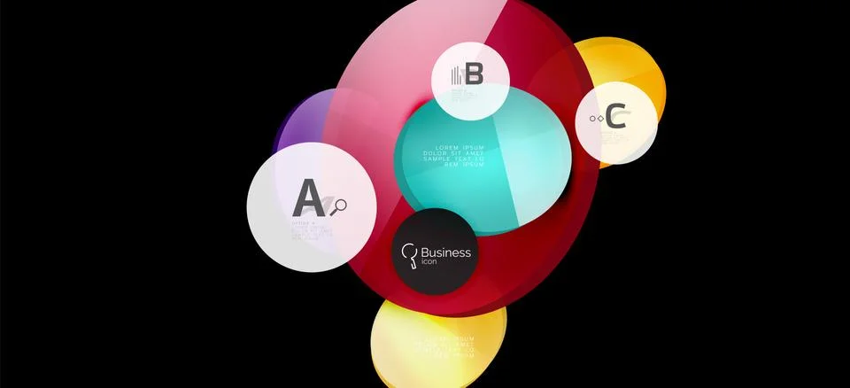 Info graphics circles background. Success icon symbol. Vector info graphic Illustrazione stock