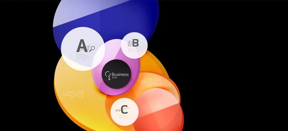 Info graphics circles background. Success icon symbol. Vector info graphic Illustrazione stock