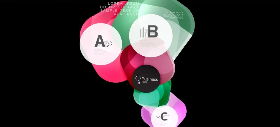 Info graphics circles background. Success icon symbol. Vector info graphic Illustrazione stock