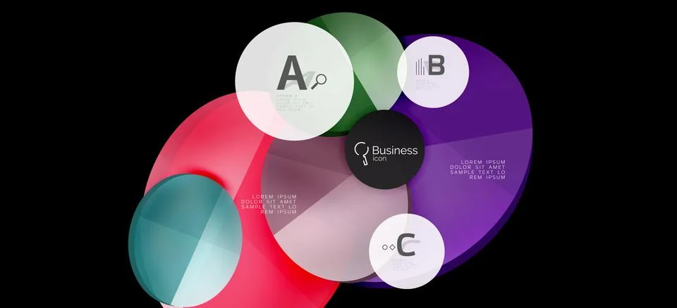 Info graphics circles background. Success icon symbol. Vector info graphic Ilustración de archivo