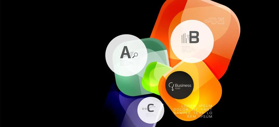 Info graphics circles background. Success icon symbol. Vector info graphic Ilustración de archivo