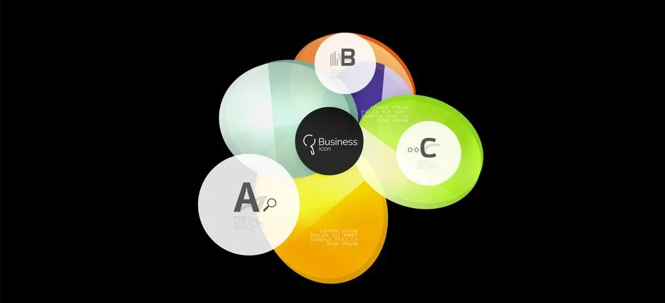Info graphics circles background. Success icon symbol. Vector info graphic Illustrazione stock