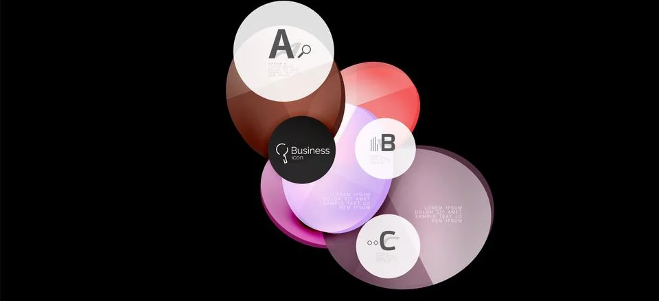 Info graphics circles background. Success icon symbol. Vector info graphic Stock Illustration