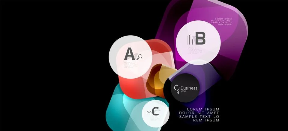 Info graphics circles background. Success icon symbol. Vector info graphic Illustrazione stock