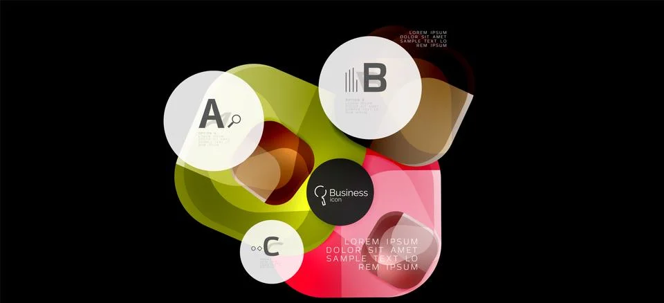Info graphics circles background. Success icon symbol. Vector info graphic Ilustración de archivo