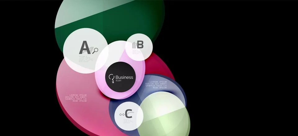 Info graphics circles background. Success icon symbol. Vector info graphic Illustrazione stock
