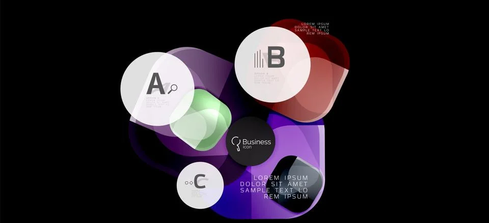 Info graphics circles background. Success icon symbol. Vector info graphic Ilustración de archivo