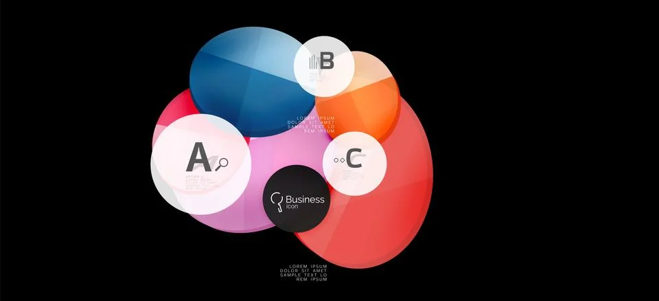 Info graphics circles background. Success icon symbol. Vector info graphic Ilustración de archivo