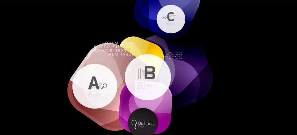 Info graphics circles background. Success icon symbol. Vector info graphic Illustrazione stock