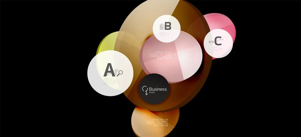 Info graphics circles background. Success icon symbol. Vector info graphic Ilustración de archivo