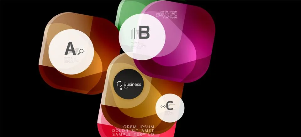 Info graphics circles background. Success icon symbol. Vector info graphic Ilustración de archivo