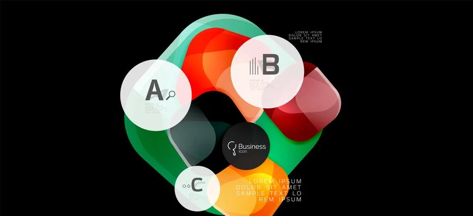 Info graphics circles background. Success icon symbol. Vector info graphic Illustrazione stock