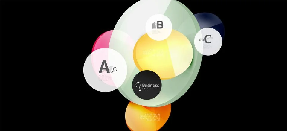 Info graphics circles background. Success icon symbol. Vector info graphic Ilustración de archivo