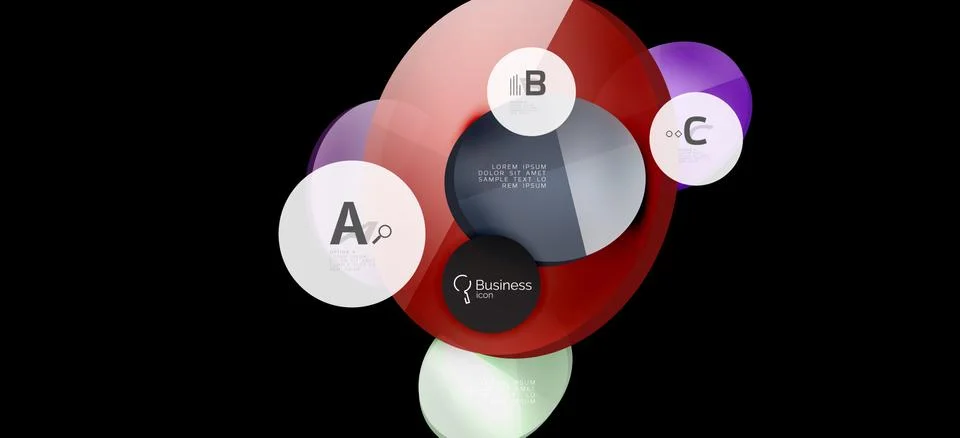 Info graphics circles background. Success icon symbol. Vector info graphic Illustrazione stock