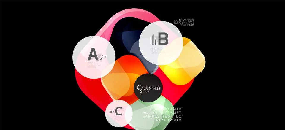 Info graphics circles background. Success icon symbol. Vector info graphic Illustrazione stock