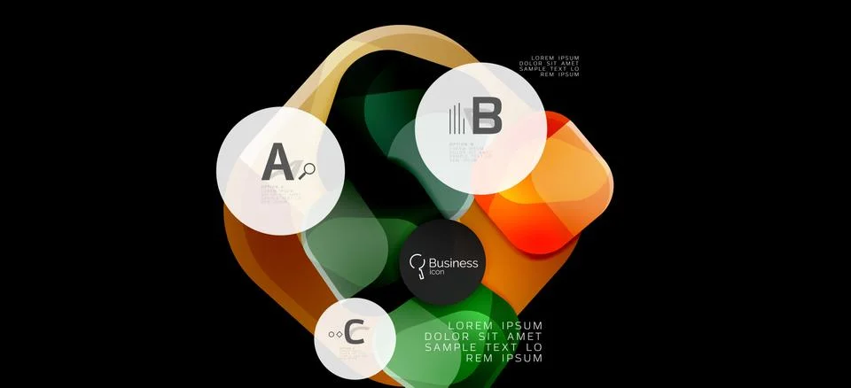 Info graphics circles background. Success icon symbol. Vector info graphic Illustrazione stock