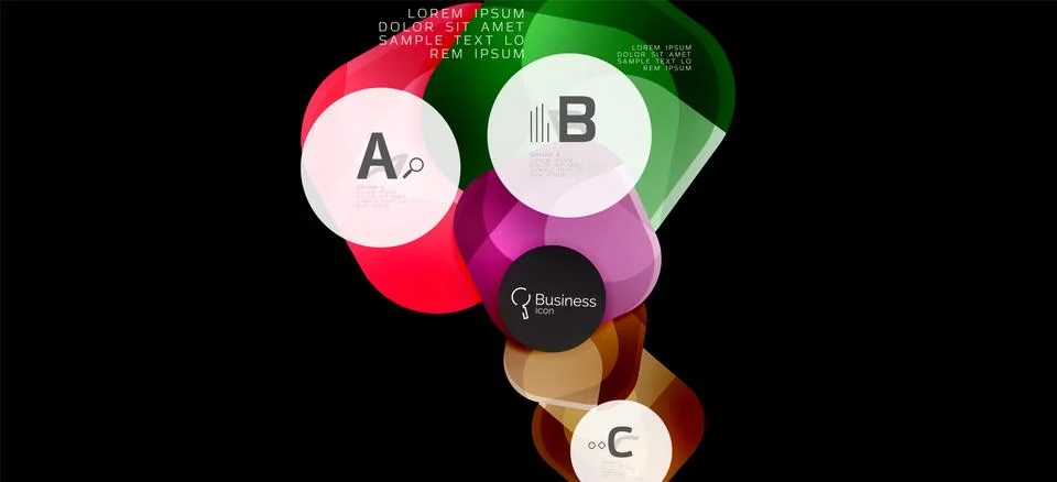Info graphics circles background. Success icon symbol. Vector info graphic Illustrazione stock