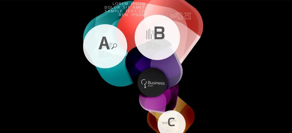 Info graphics circles background. Success icon symbol. Vector info graphic Illustrazione stock