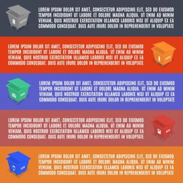 Info graphics elements of garbage in isometric, vector illustration. Illustrazione stock