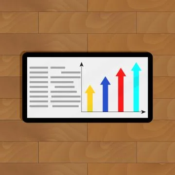 Info with growth arrow chart Stock Illustration