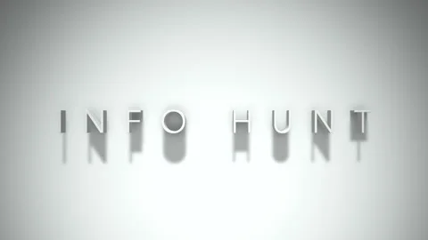 Info hunt 3D title animation with shadows on a white background Stock Footage 297802303