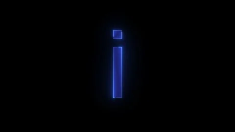 Info i stroke icon glowing neon blue color animation Stock Footage 289431560