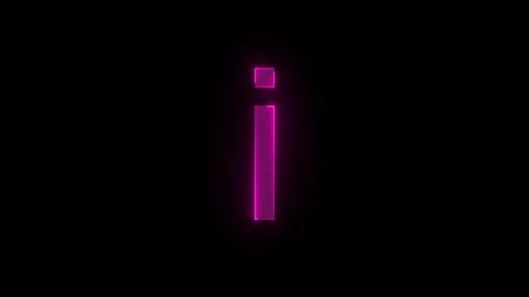 Info i stroke icon glowing neon pink color animation Stock Footage 289431572