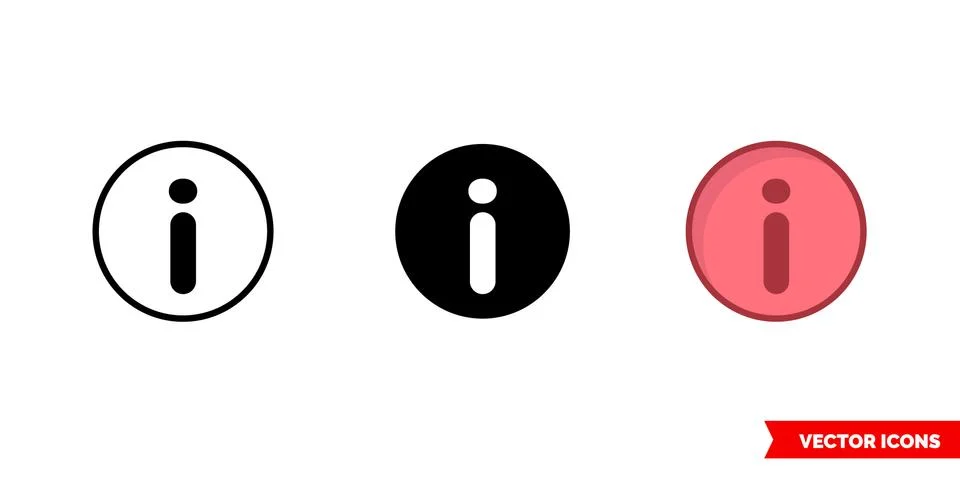 Info icon of 3 types. Isolated vector sign symbol. Stock Illustration