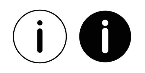 Info icon in black and white. vector icon pack for websites Stock Illustration