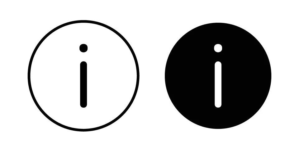 Info icon black vector isolated on white Illustrazione stock