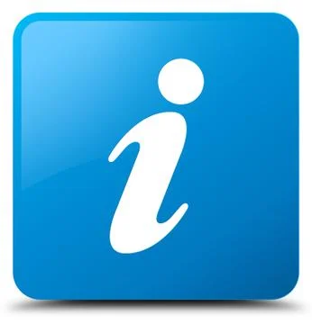 Info icon cyan blue square button Stock Illustration