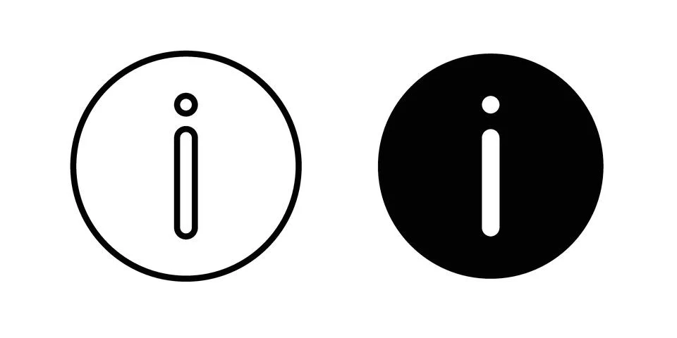 Info icon for design projects and web UI Illustrazione stock