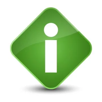 Info icon elegant soft green diamond button Stock Illustration