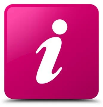 Info icon pink square button Stock Illustration