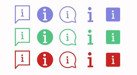 Info Icon Set. Stock Illustration