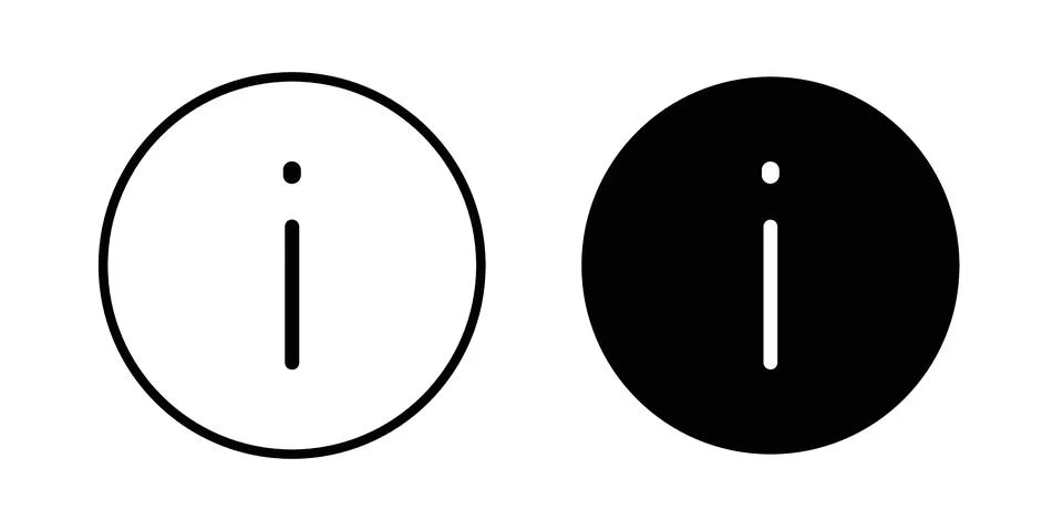 Info icon solid, line, and editable vector set. Ilustración de archivo
