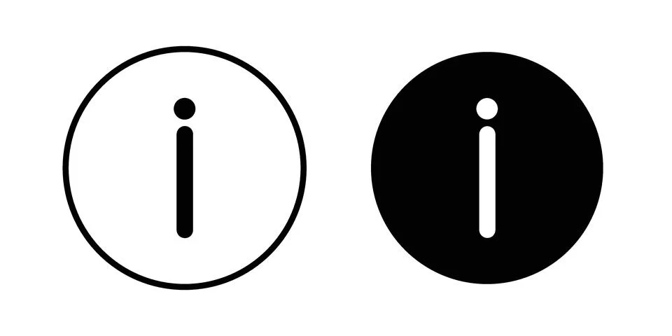 Info icon symbol  illustration bundle in black colour Stock Illustration
