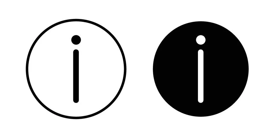 Info icon symbol  illustration bundle in black colour Stock Illustration