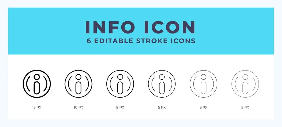 Info icon vector for web. And mobile app. Editable stroke outline icon. Stock Illustration