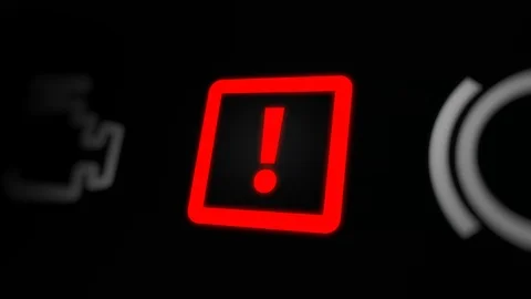 Info Indicator Warning Light on Car Dashboard Stock Footage 124449664